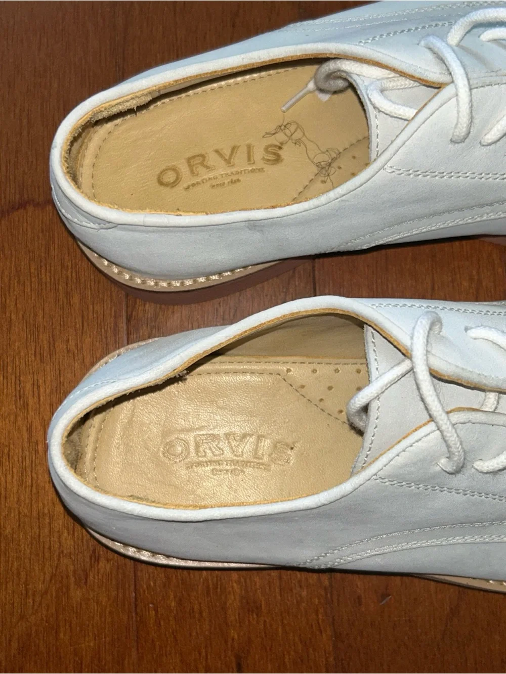 ORVIS Suede Leather Buckskin Lace-Up Oxford Shoes White Men's 8.5M Dadcore